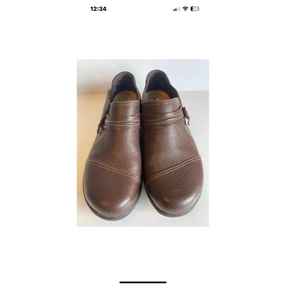 Clarks Women's‎ Cheyn Madi Loafer Shoes Dark Brown Leather Size 8.5 Slip On